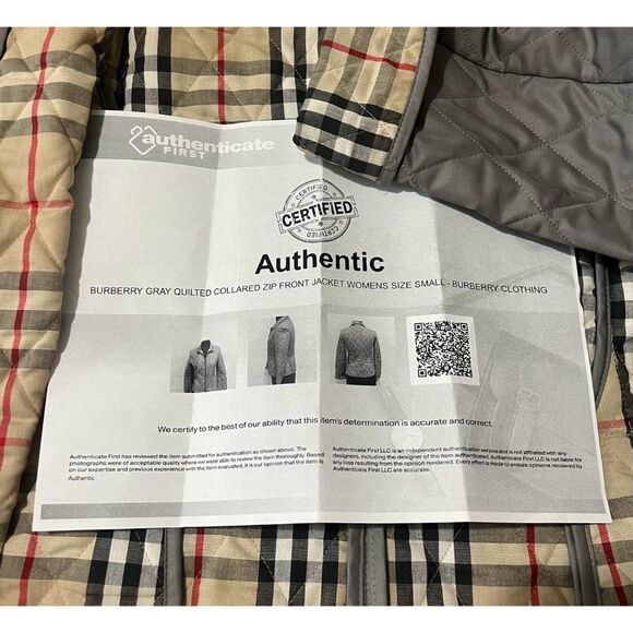 Authentic BURBERRY Grey Diamond Quilted Nova Check Utility Jacket Size S - Picture 15 of 15